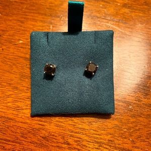 1 CT TW Black Diamond Earrings